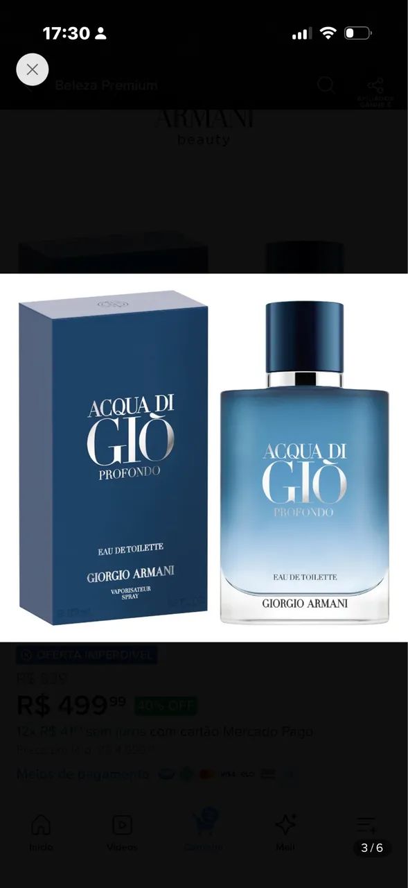 Aqua do gio 100 ml no precinho  - Foto 2