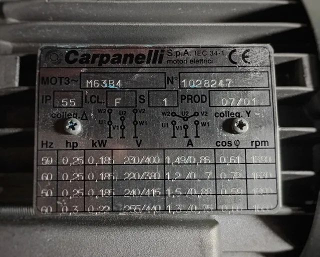 Motor elétrico Carpanelli M6384 - Foto 3