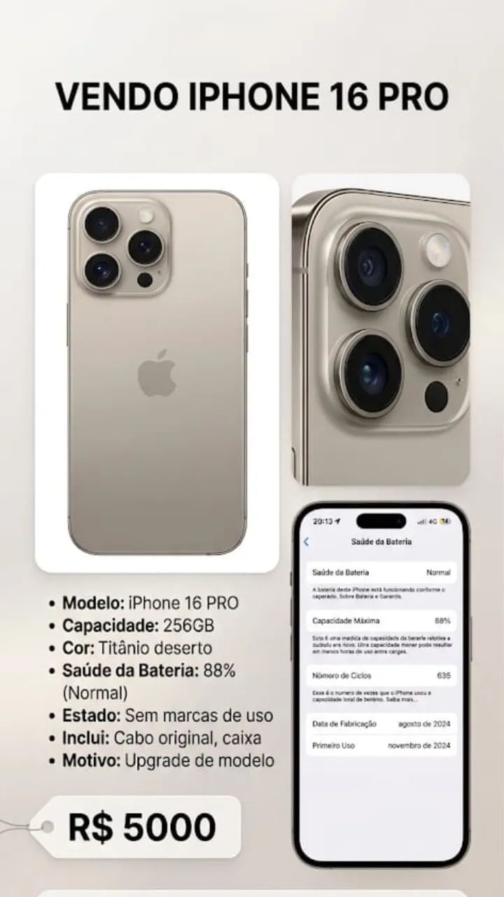 Celular 16 Pro 256 gb