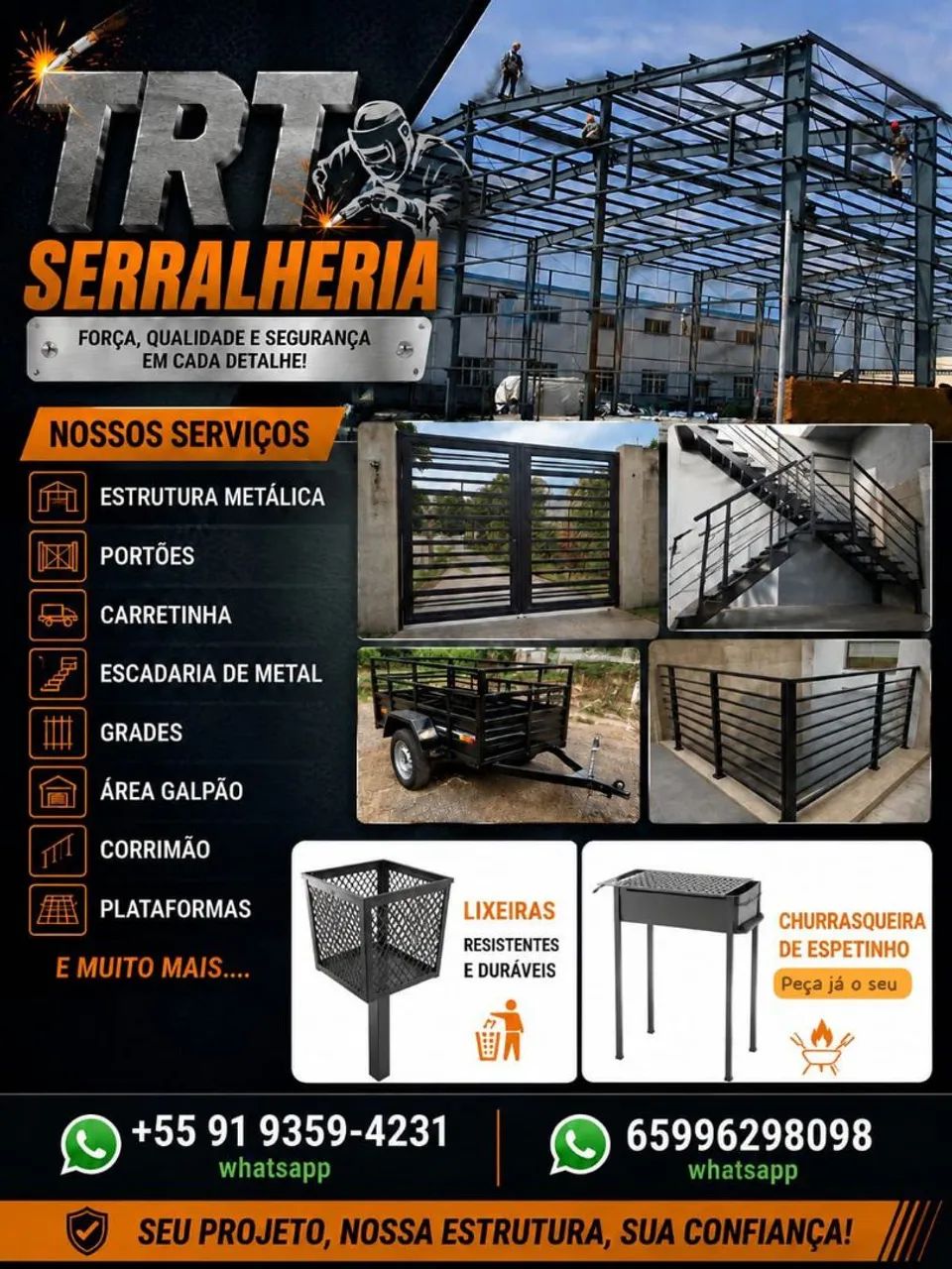 Prestação de serviço na área da serralheiria em geral 