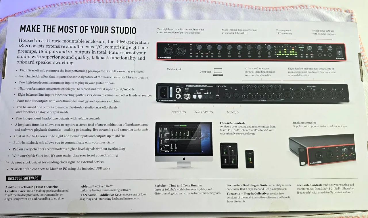 Focusrite Scarlett 18i20 (3ª Geração) - Interface de Áudio USB - Foto 2