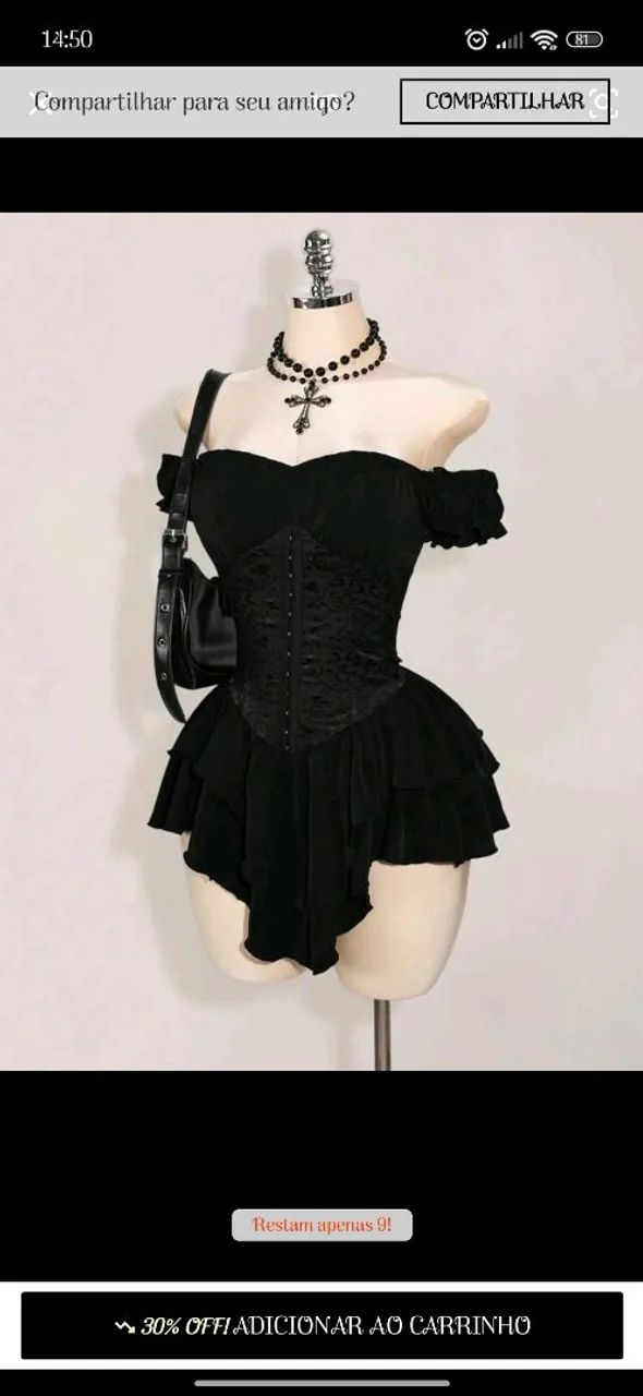 Vestido gótico tamanho G