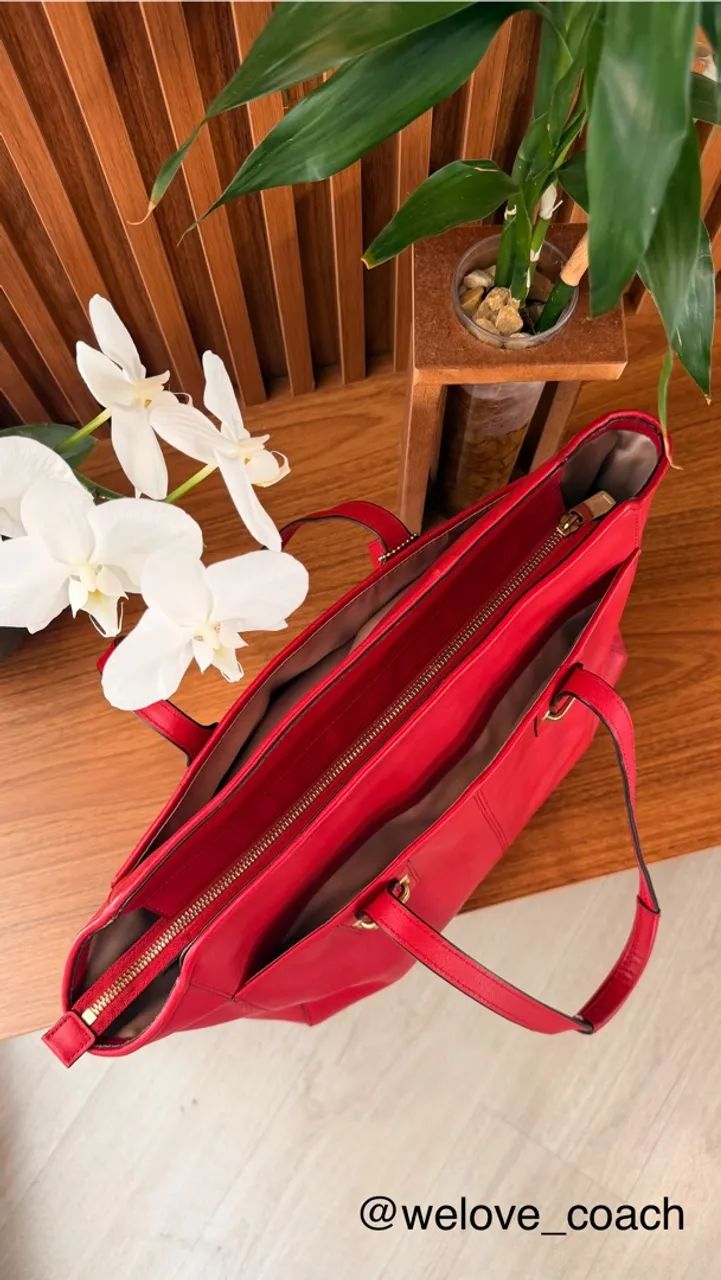 Bolsa Coach vermelha perfeita - Foto 3