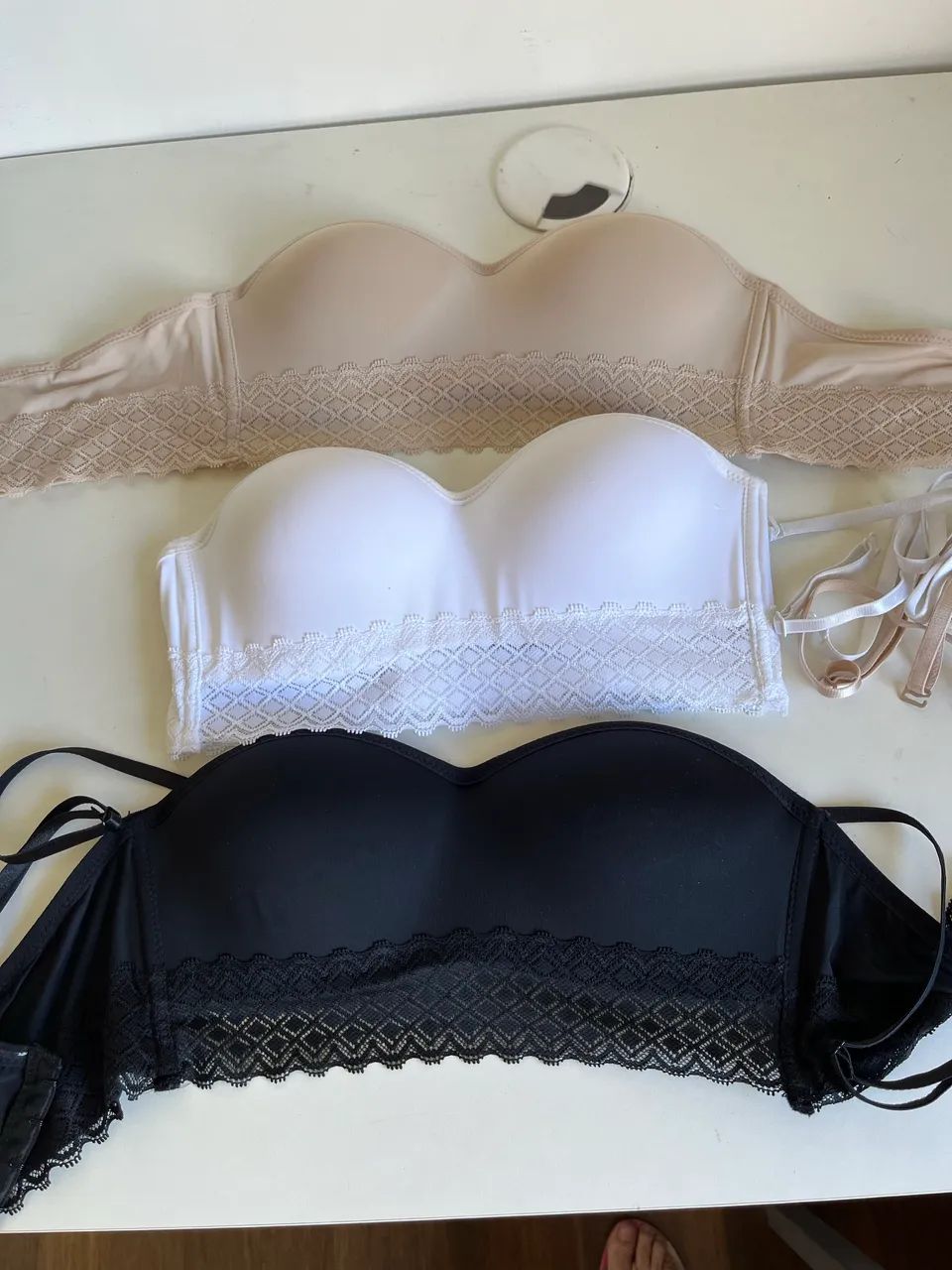 Conjunto 03 soutiã tomara que caia importado com alça - Foto 5