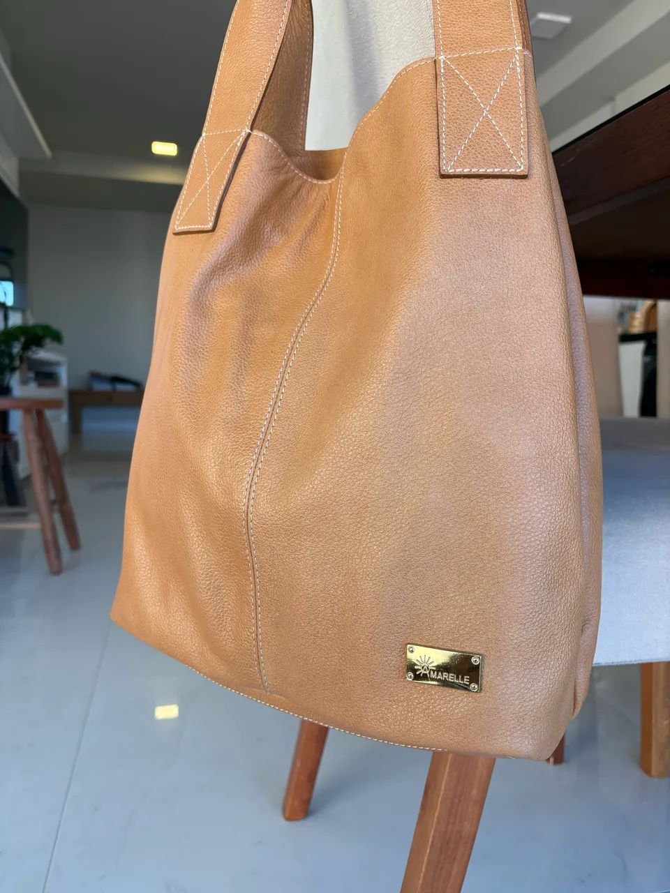 Bolsa de couro caramelo nov - Foto 2