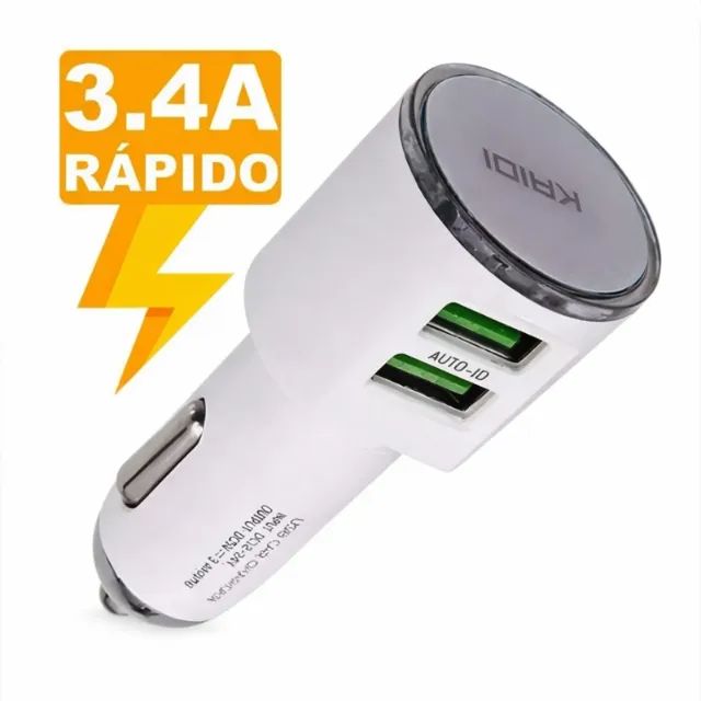 Carregador Veicular Kaidi 3.4A com 2 USB - Foto 5