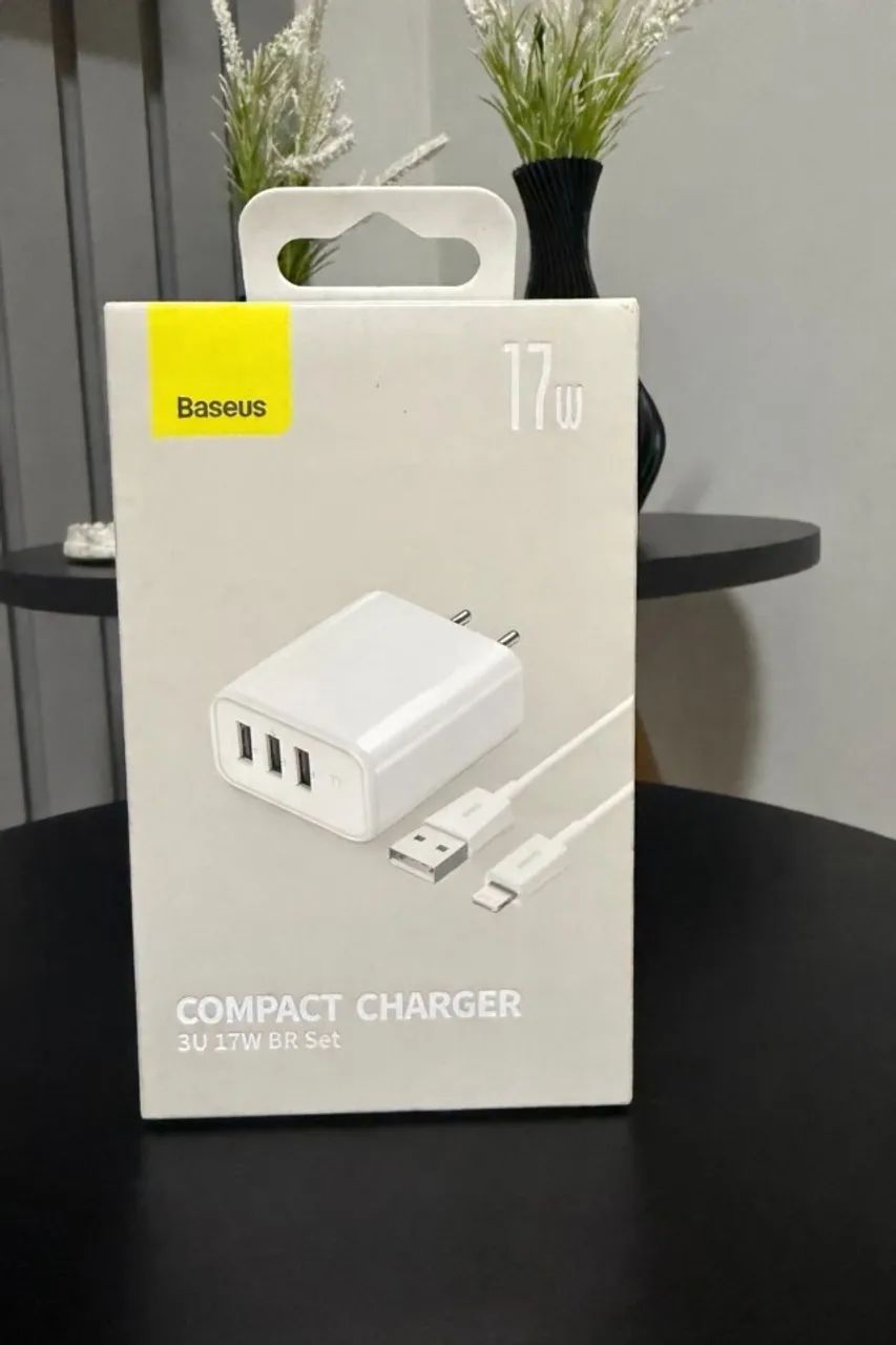 Carregador 17w USB com Cabo Lightning Baseus - Novo e Lacrado - Pronta Entrega!!