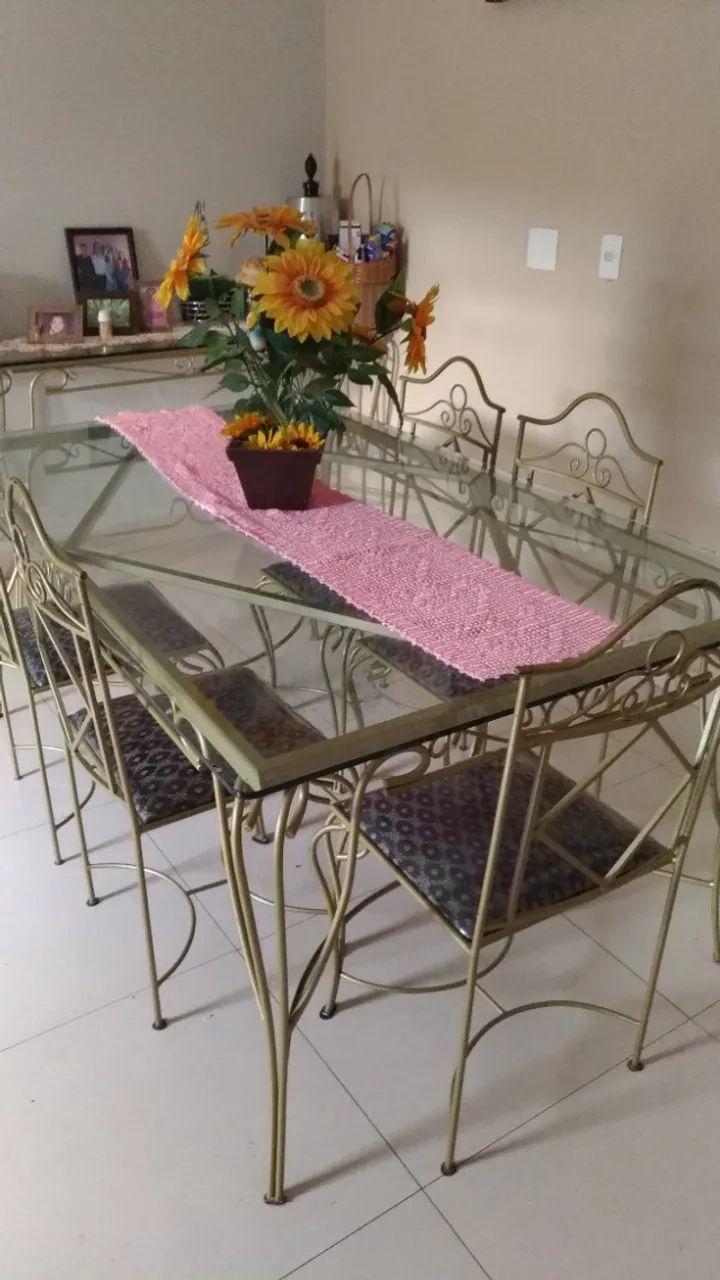 Mesa e Aparador Ferro Fundido 