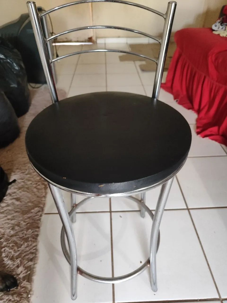 Banquetas Cromadas com Acento almofadas