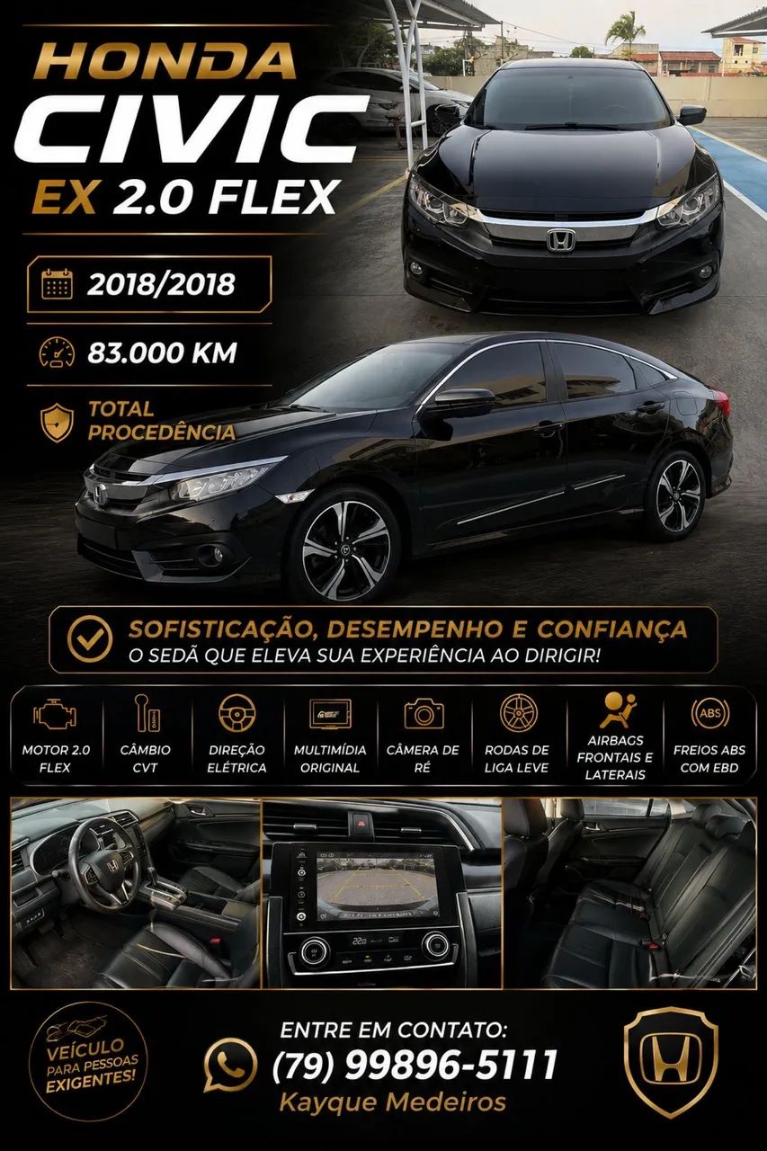 Honda Civic Civic Sedan EX 2.0 Flex 16V Aut.4p 2018