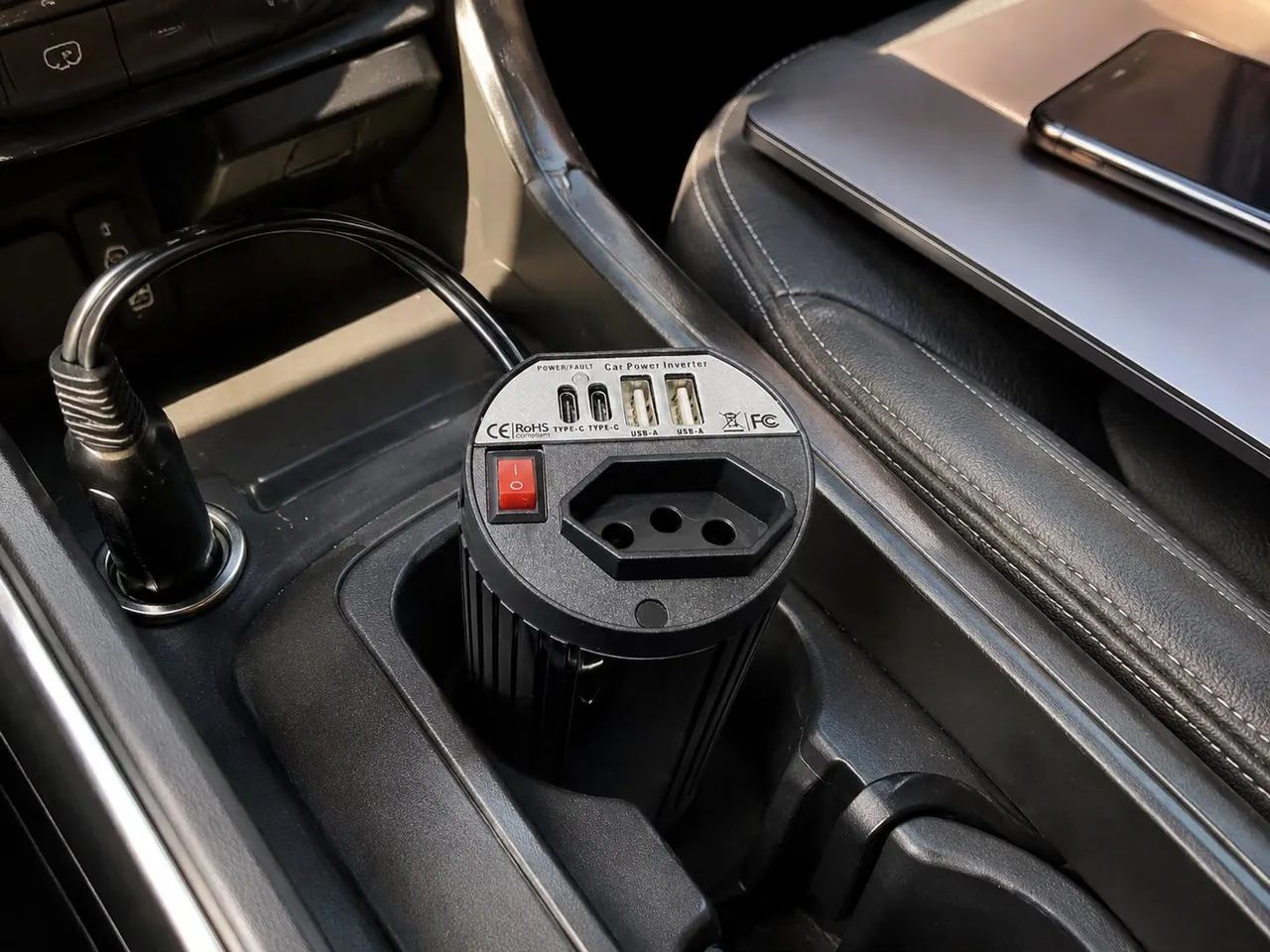 Inversor de Energia Automotivo com Tomada USB e Tipo-C - Foto 2