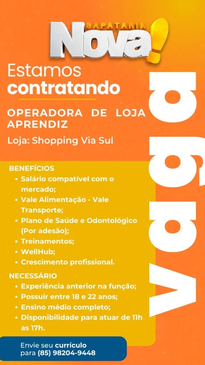 Operadora de loja Aprendiz