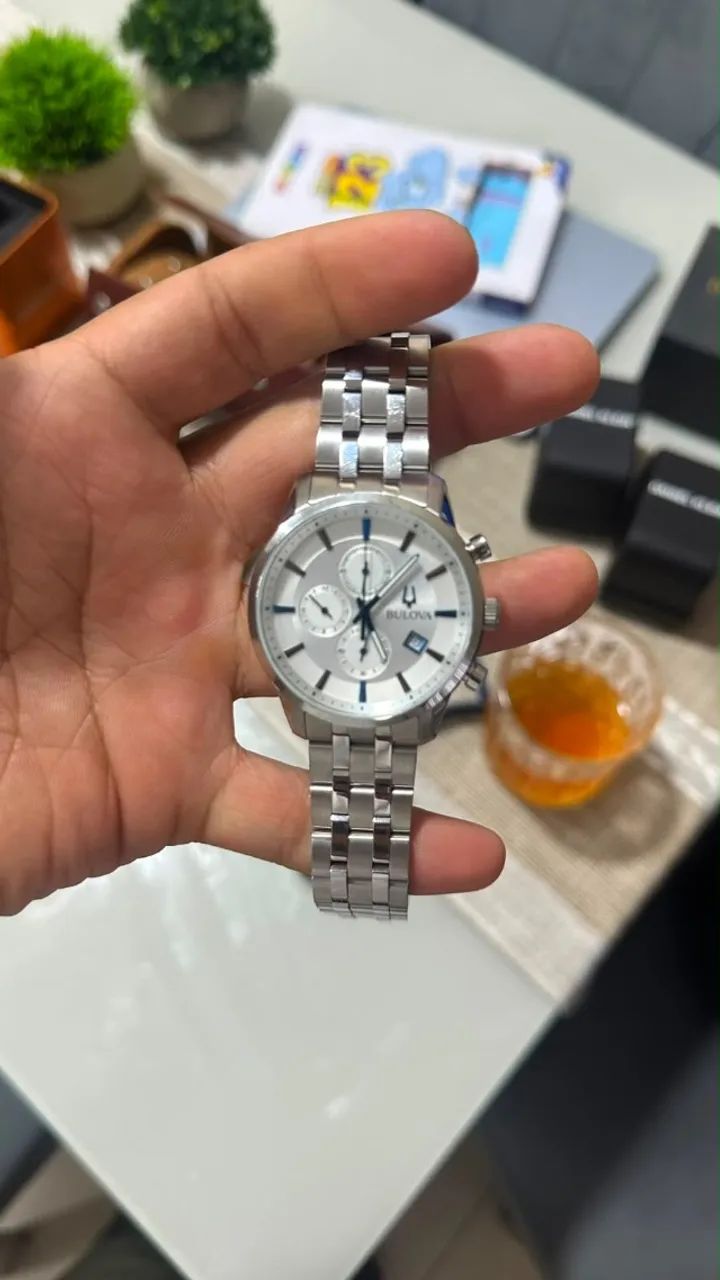 relógio bulova prata automatic modelo: 96B404 - Foto 2