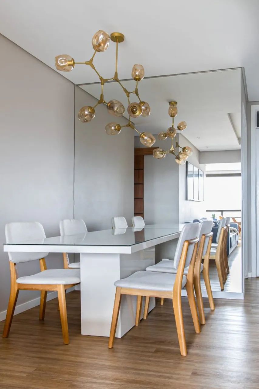 Conjunto Mesa de Jantar Moderna + 4 Cadeiras