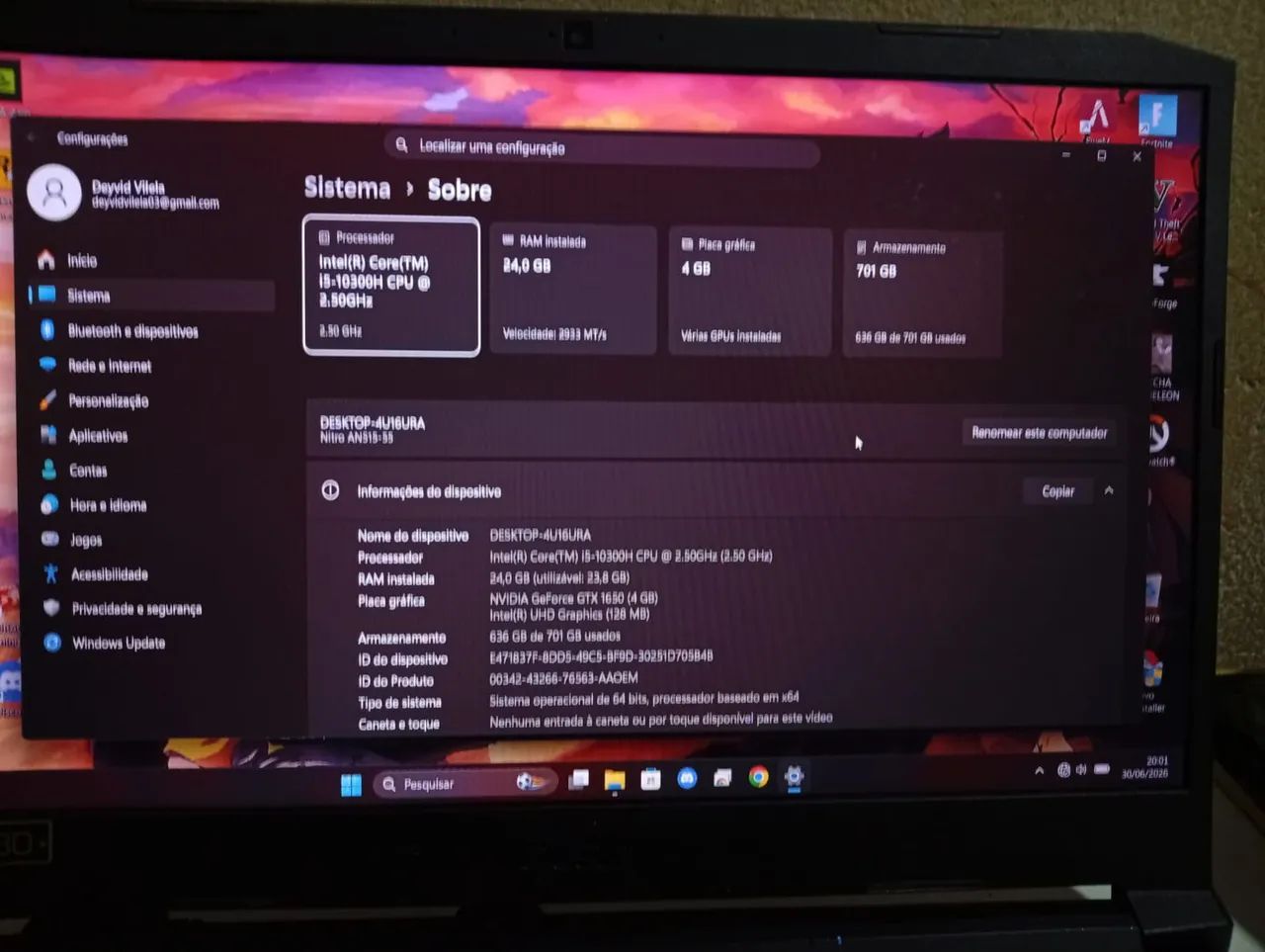 Notebook Gamer Acer Nitro 5 AN515-55 - Foto 3