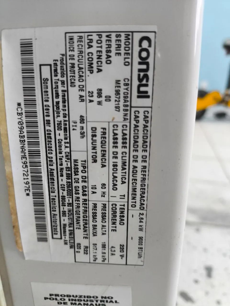 Ar-condicionado Consul Split 9.000 BTUs ? 220V