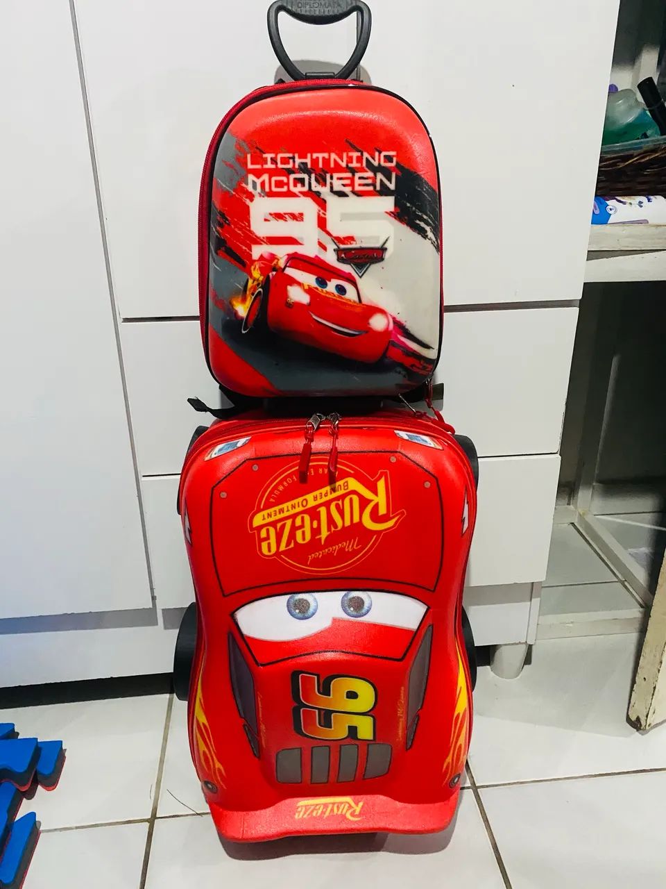 Kit bolsa de carrinho + lancheira do Macqueen