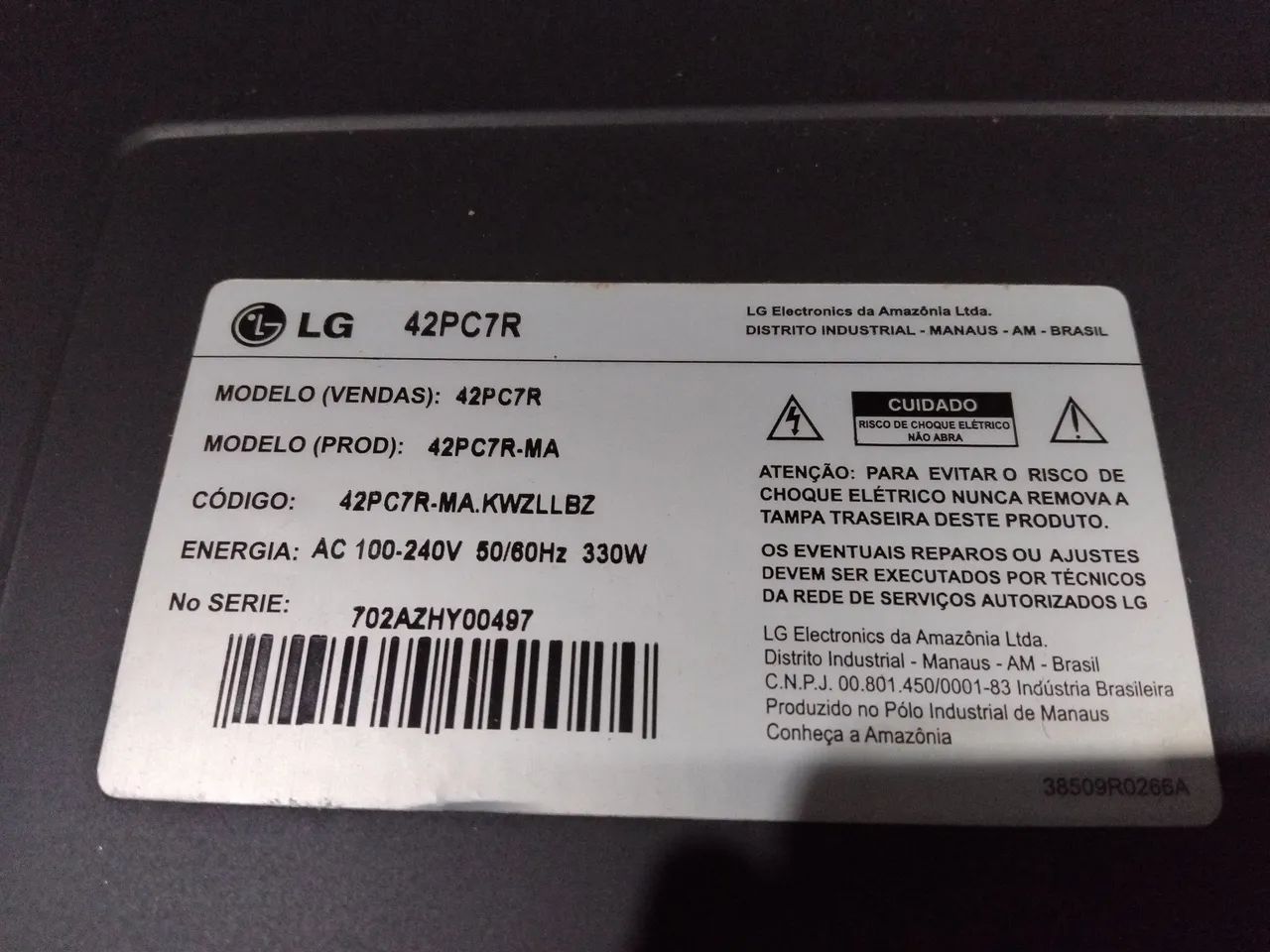 TV LG 42 POL COM DEFEITO