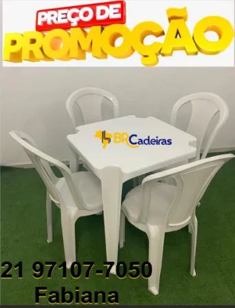 Jogo completo mesa plastica +4 cadeiras 