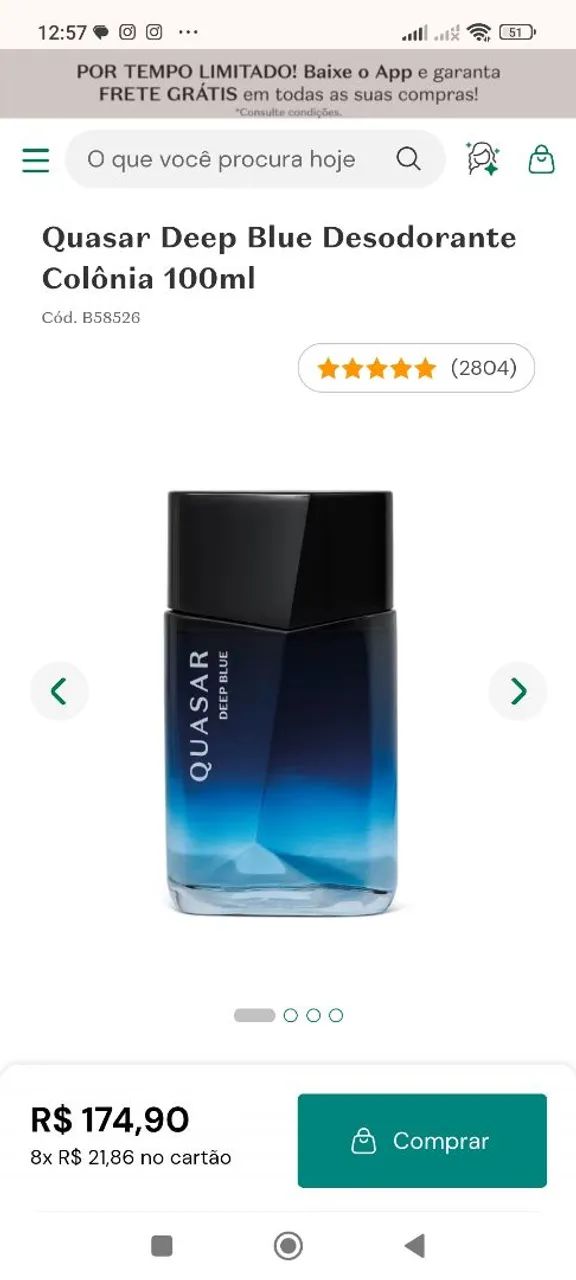 Perfume Boticário Quasar Deep Blue