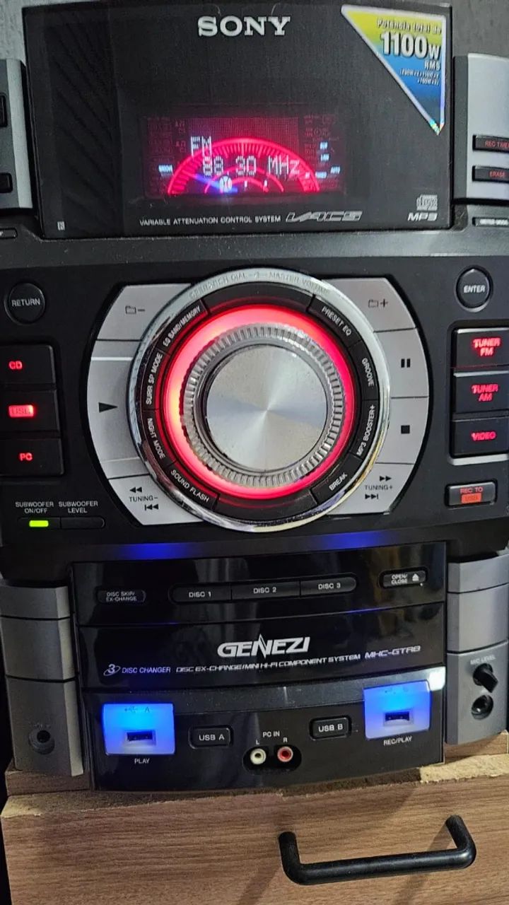 Sony MHC-GTR8 - 1100W RMS | 6 Caixas | Grave Monstruoso/BIKE 29