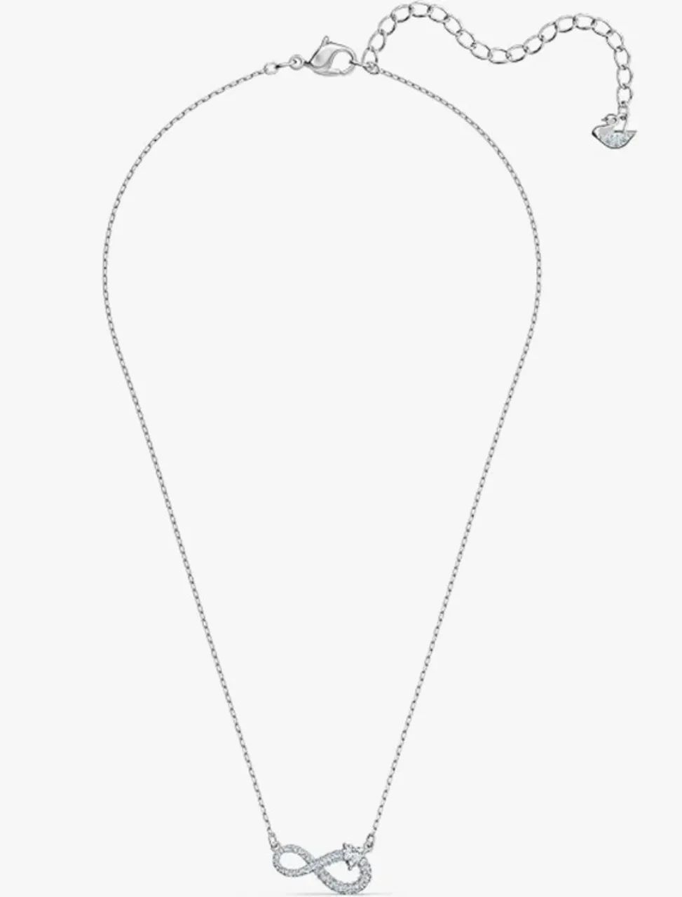 Colar Swarovski Infinito Original Prateado com Cristais | Excelente Estado