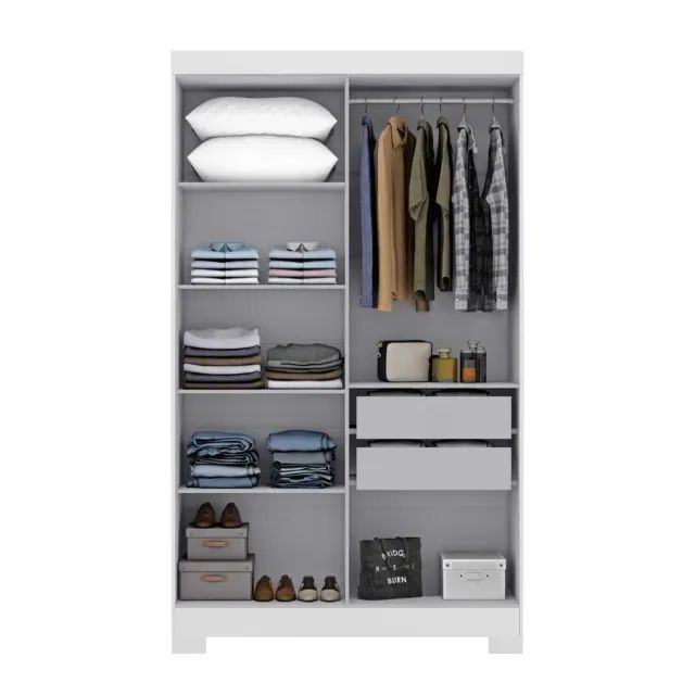 Guarda Roupas 4 Pts 100% MDF Ouro Paris - Foto 4