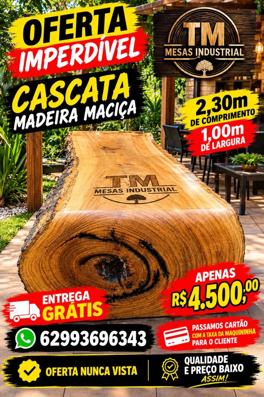 Cascata madeira maciça 