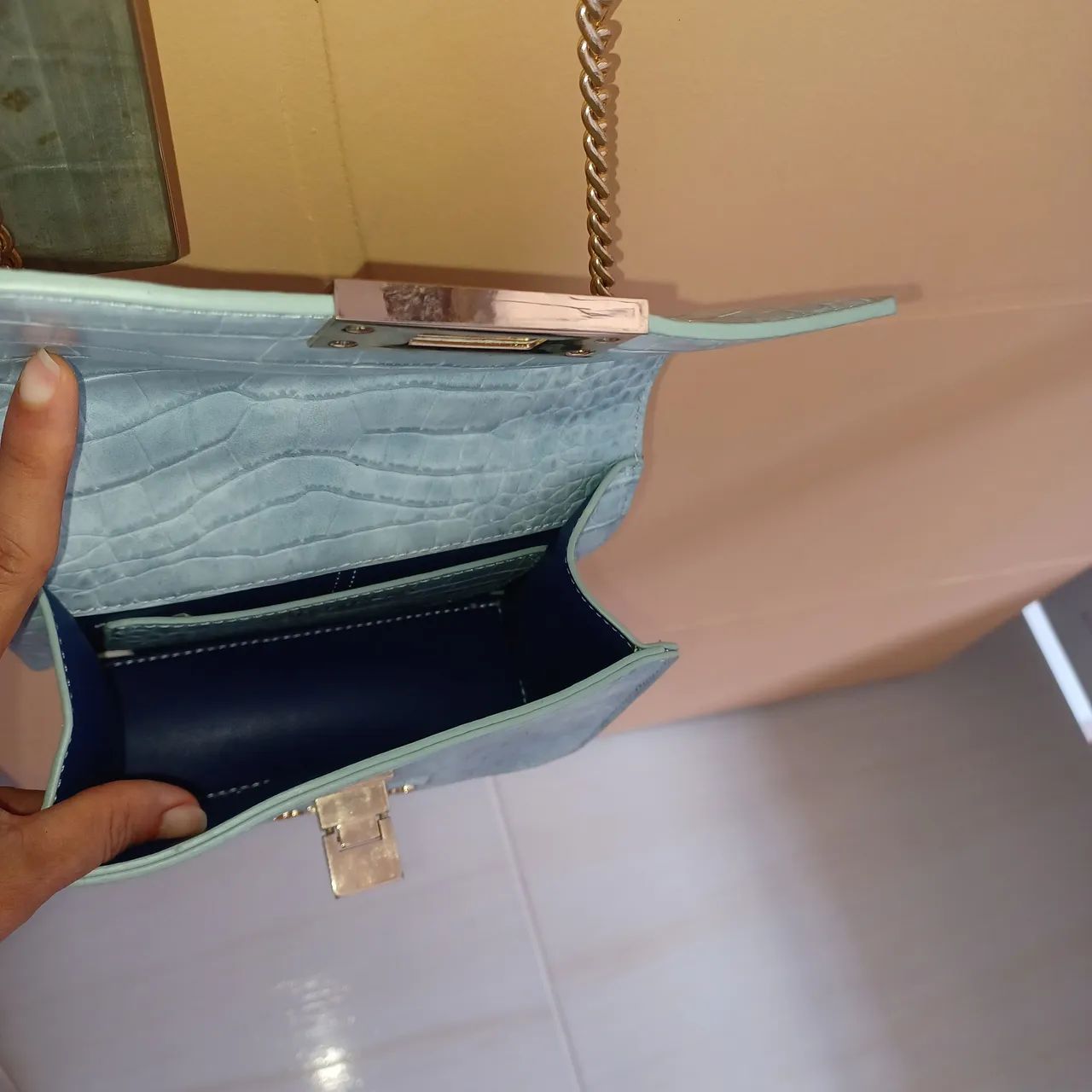 Bolsa de alça azul  - Foto 2