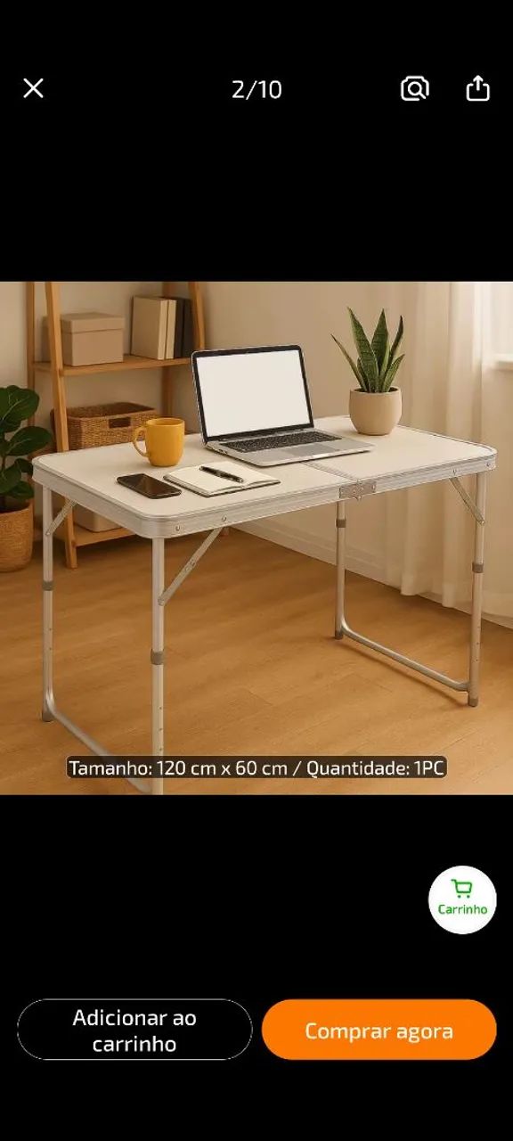 Mesa dobrável 1,20 m com +  banquinhos - Foto 4
