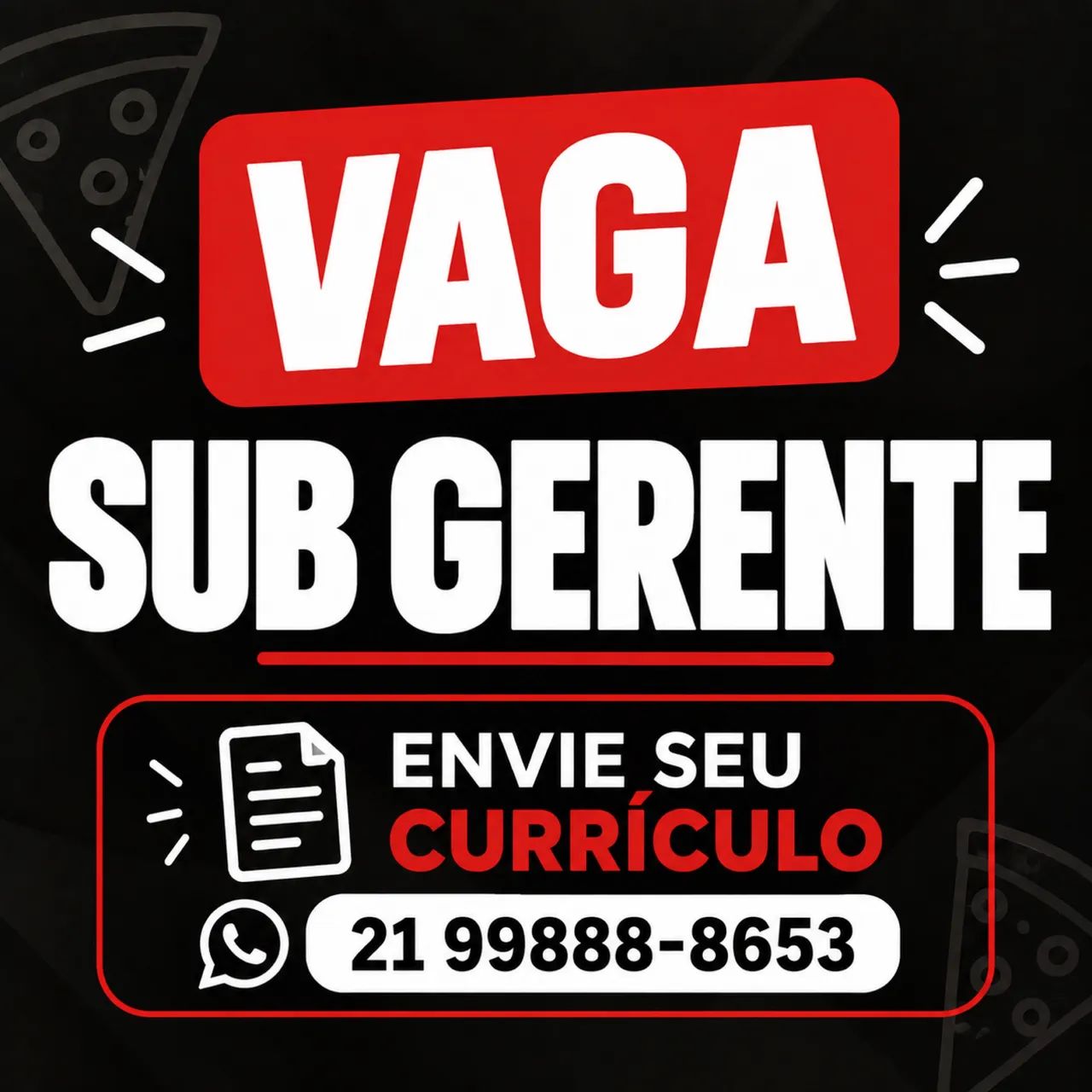VAGA SUBGERENTE 
