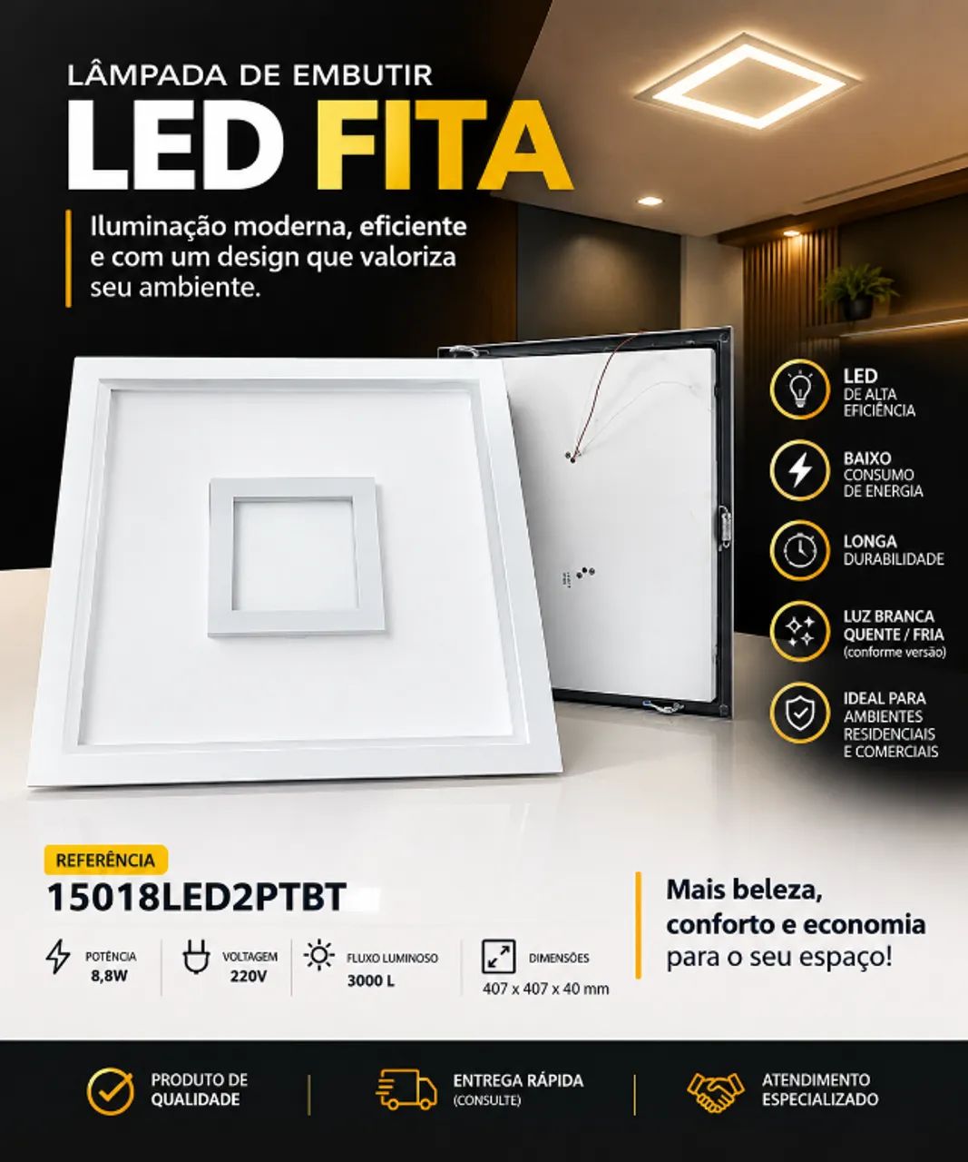 Lâmpada de Led embutir