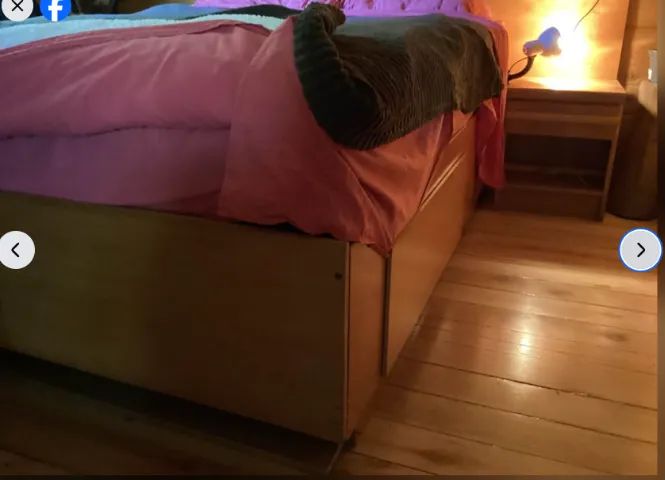 Cama de casal com cabeceira, criados mudos e gavetas - Foto 2