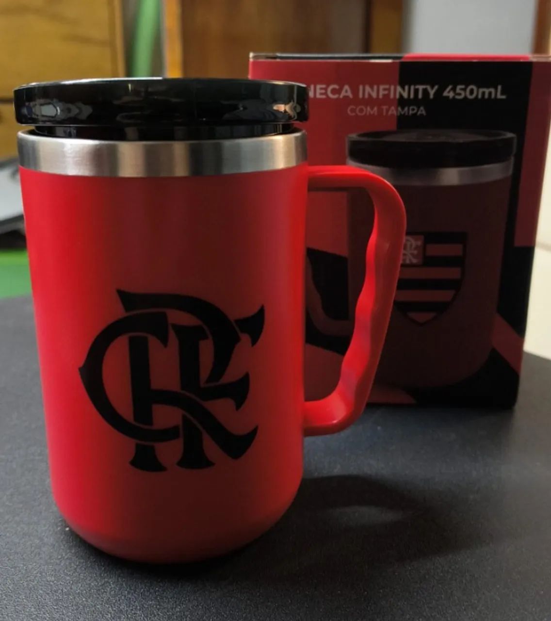 Caneca Infinity Térmica Flamengo Inox 450ml Oficial Dupla Camada NOVA