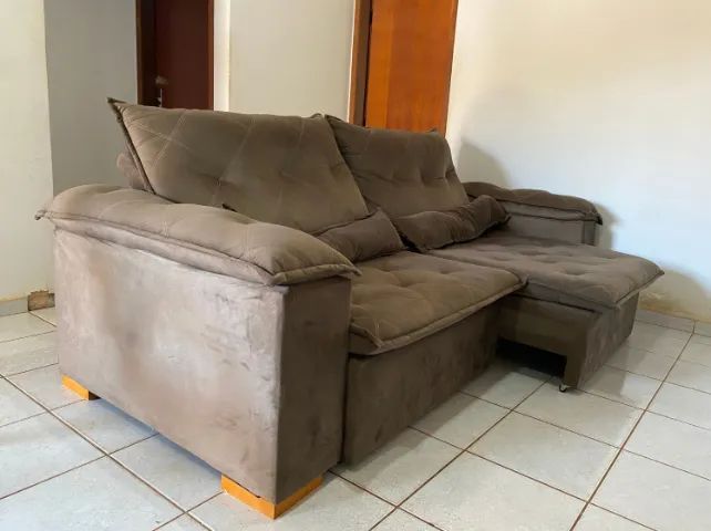 Sofá Extensível e Reclinável Castanho