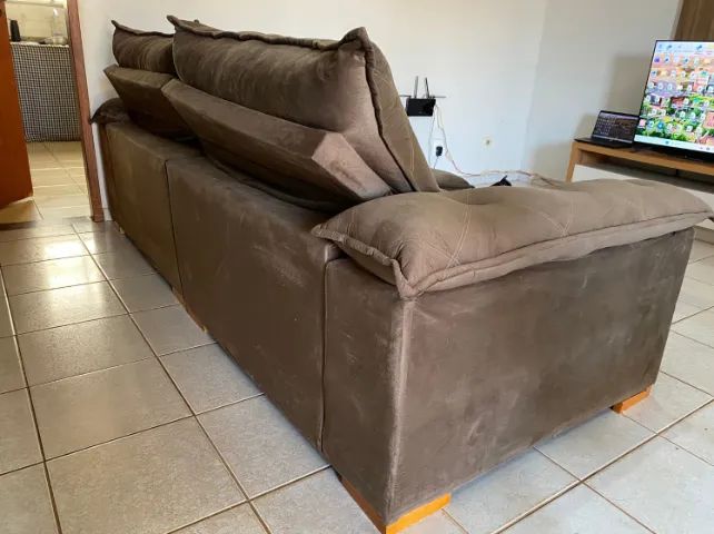 Sofá Extensível e Reclinável Castanho - Foto 3