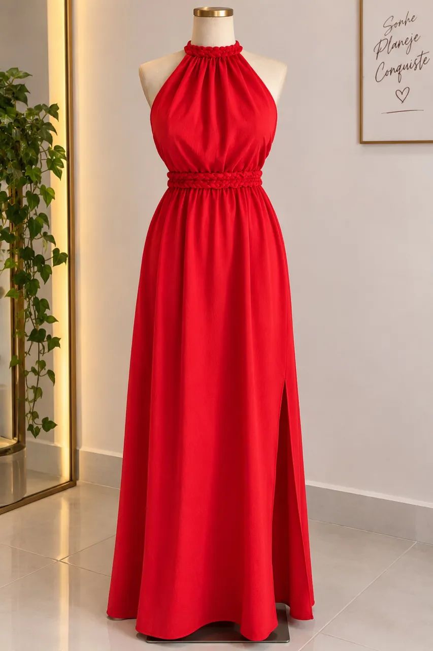 VESTIDO VERMELHO ELEGANTE  - Foto 3