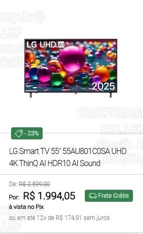 Tv LG 55? Smart 4k NOVA 