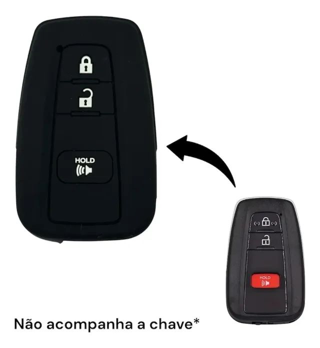 Capa de Chave Carro Toyota Corolla Cross 2020 a 2025 em Silicone Acessório Emborrachado - Foto 6