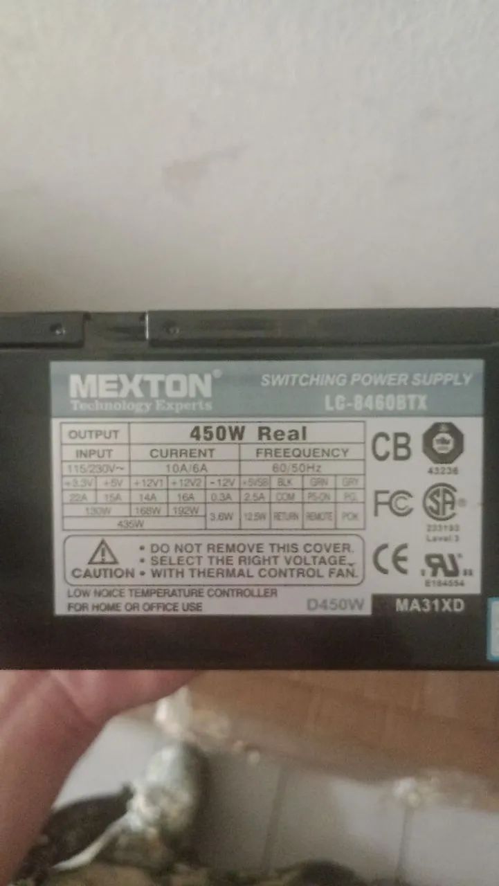 Fonte de 450w real preta (vender rápido)