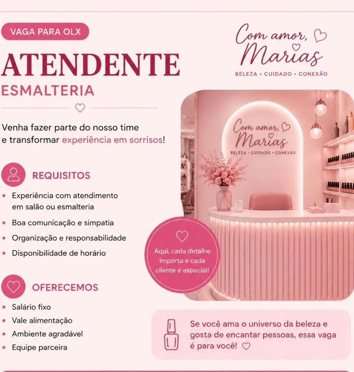 CONTRATA-SE ATENDENTE/ VENDEDORA