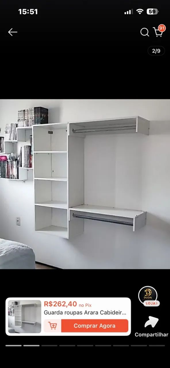 Armário closet com nichos 