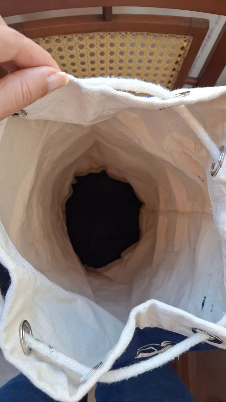 Mochila saco estilo marinheiro em canva - Foto 6
