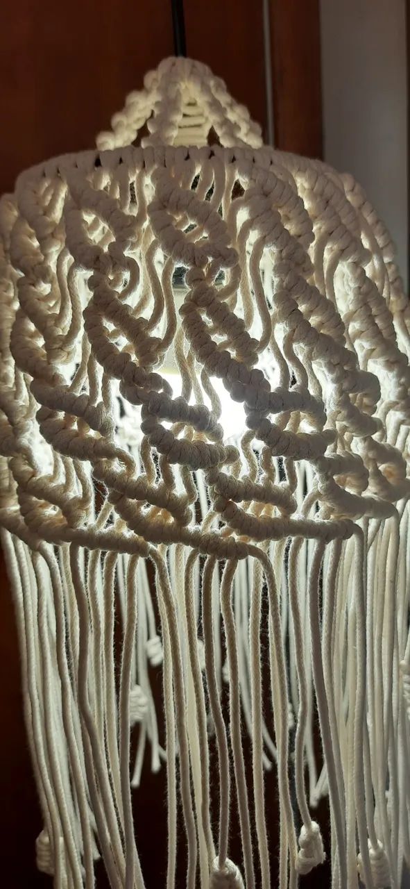 Luminária em Macramê Feita à mão - Foto 2