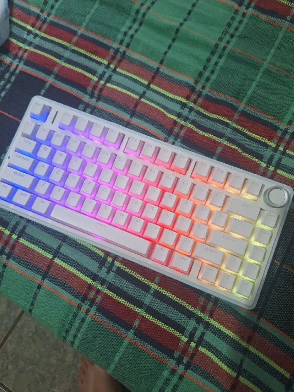 Teclado Aula F75 Sea Blue com Teclas Pudding