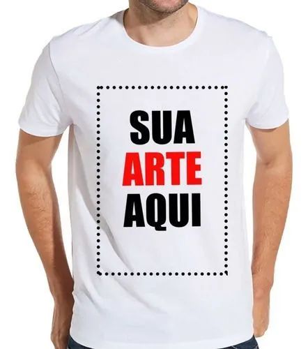 Camiseta branca Poliéster Sua Ideia 