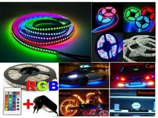 Fita De Led 5050 5mts Super Luz Branco Frio 300 Leds 24W 12V - Foto 2