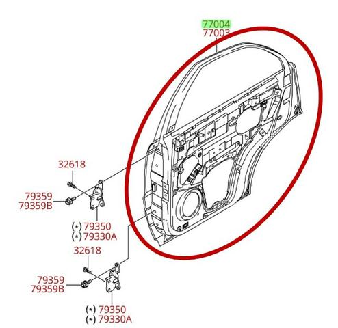 Porta traseira direita Kia Sorento Cód 770043E111 R$ 1990