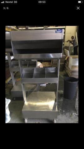 Porta talher, pratos e pães industrial. Tudo em aço inox!!!! - Foto 4