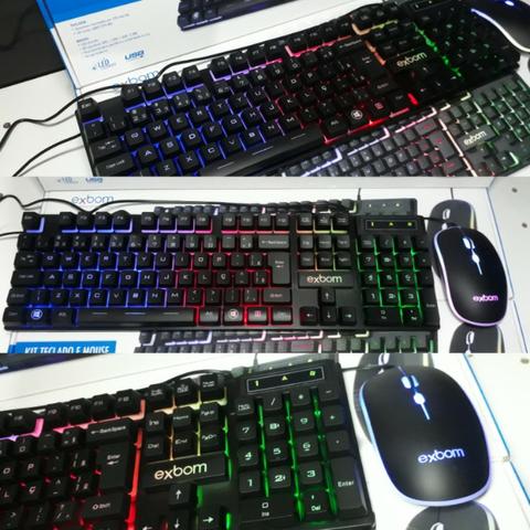 KIT Gamer Teclado e Mouse USB e LED Colorido Exbom BK-G550 - Foto 2